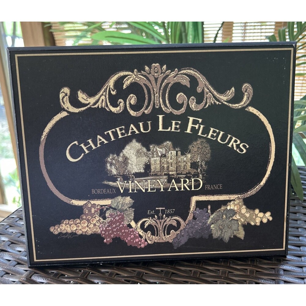 Vintage Chateau Le Fleurs Vineyard France Plaque Wall Decor